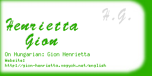 henrietta gion business card